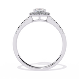 Radiant Heart: 0.61ct Lab Grown Diamond Halo Ring in 14k Gold
