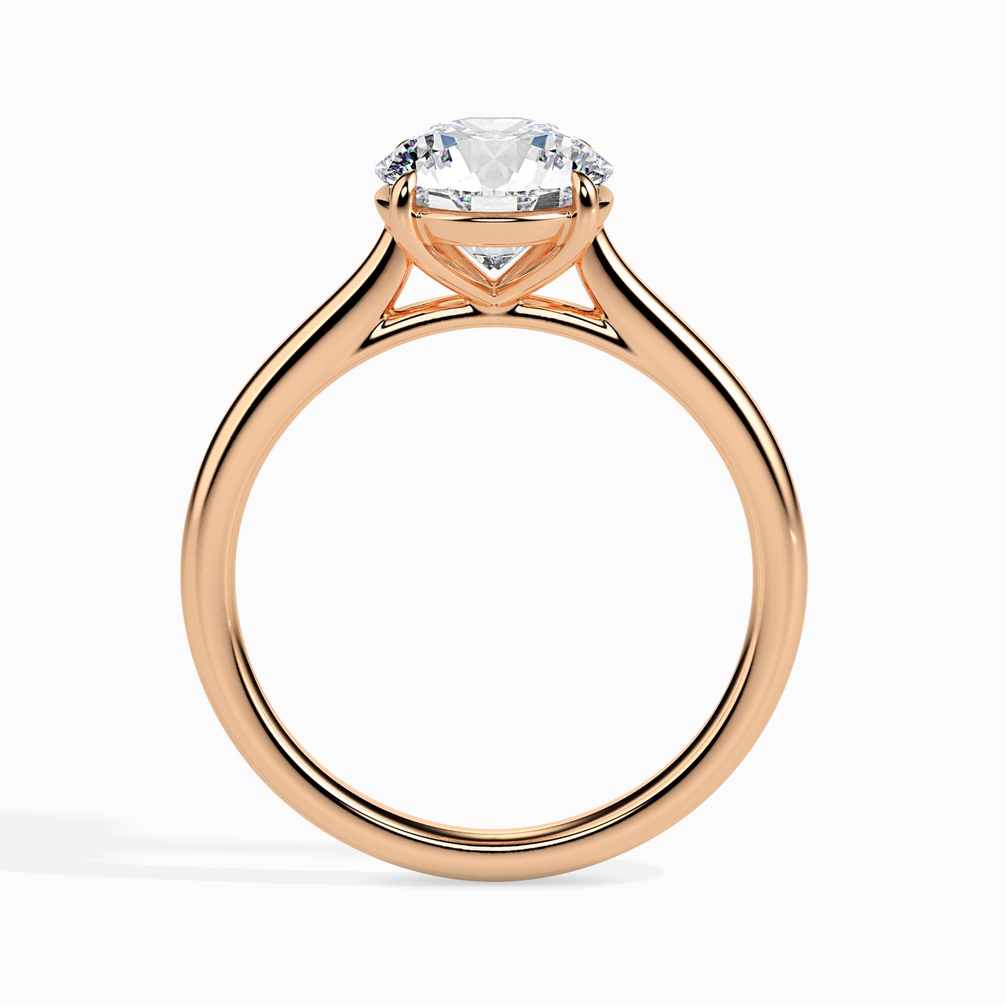 1.03 CT Lab Grown Round Brilliant Diamond Solitaire Ring in 14K Rose Gold, IGI Certified