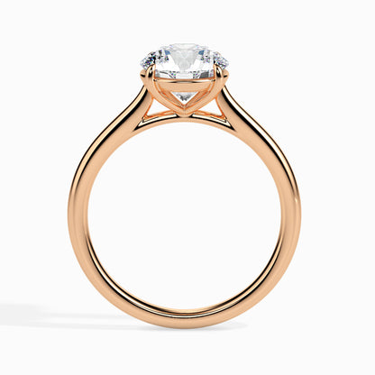 1.03 CT Lab Grown Round Brilliant Diamond Solitaire Ring in 14K Rose Gold, IGI Certified