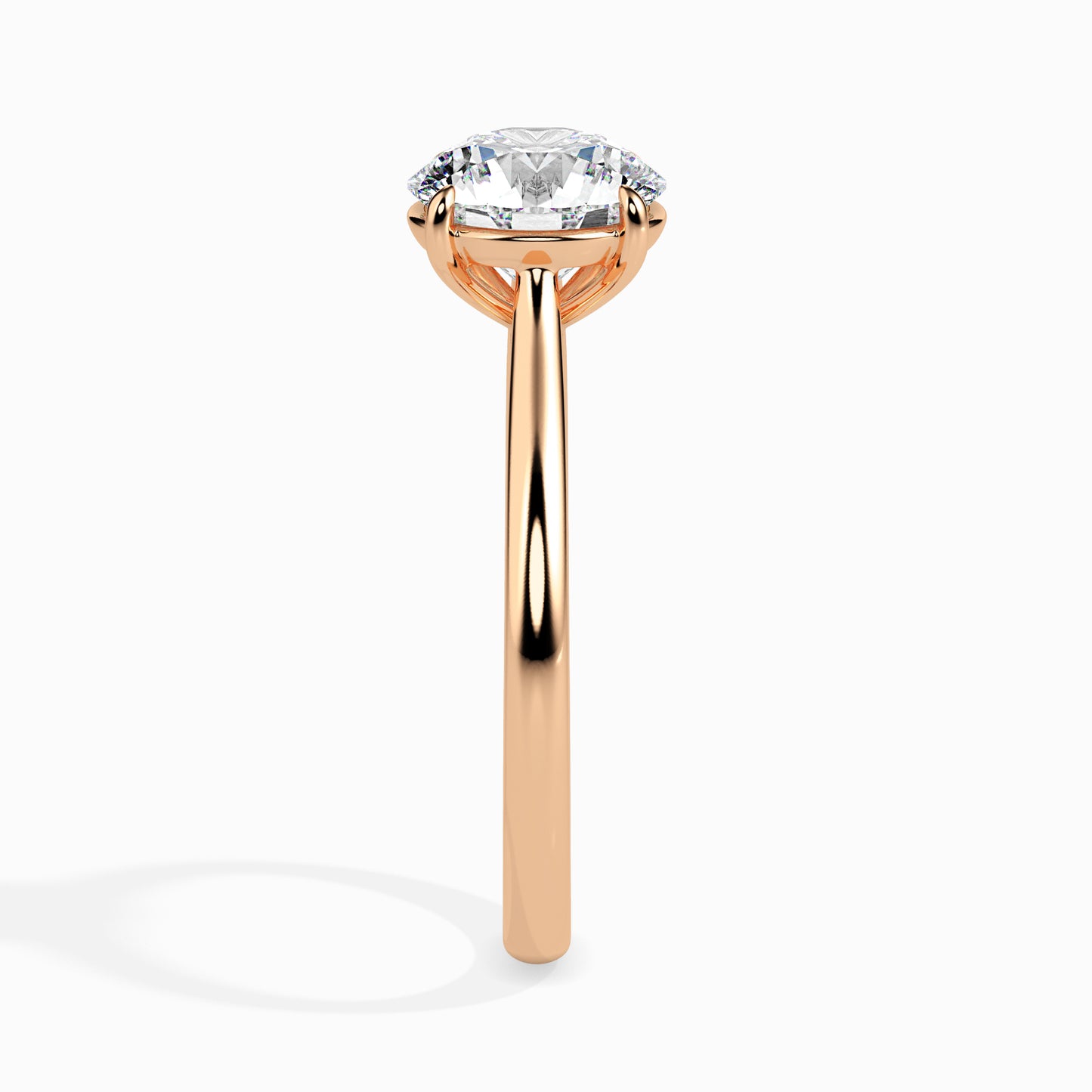 1.03 CT Lab Grown Round Brilliant Diamond Solitaire Ring in 14K Rose Gold, IGI Certified