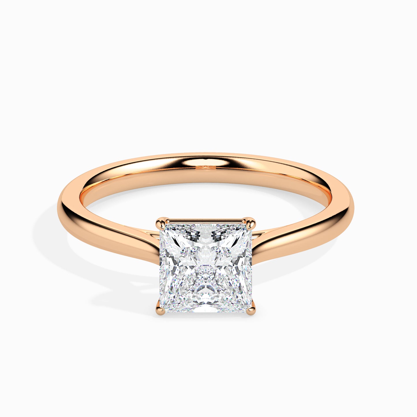 Radiant Cut: 1.04 ct Diamond Ring, 3.4kt Gold Band