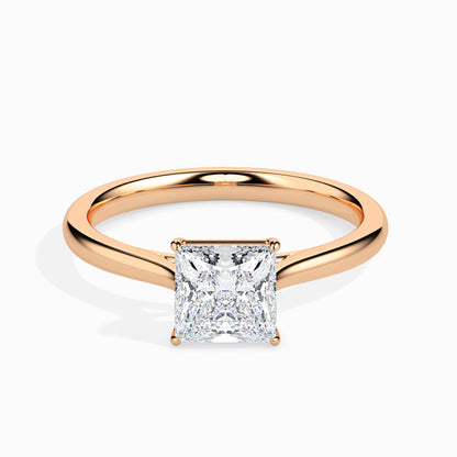 Radiant Cut: 1.04 ct Diamond Ring, 3.4kt Gold Band