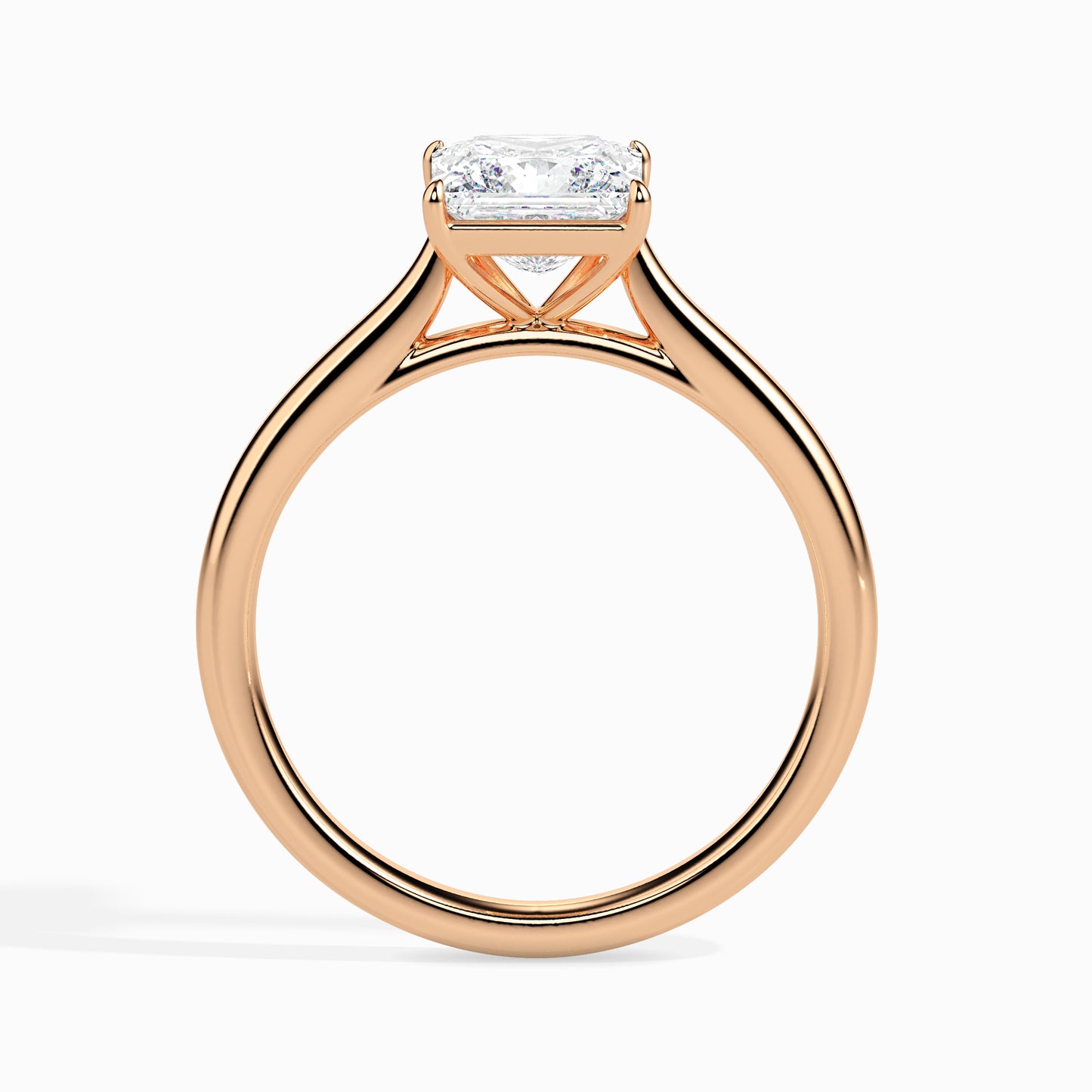 Radiant Cut: 1.04 ct Diamond Ring, 3.4kt Gold Band