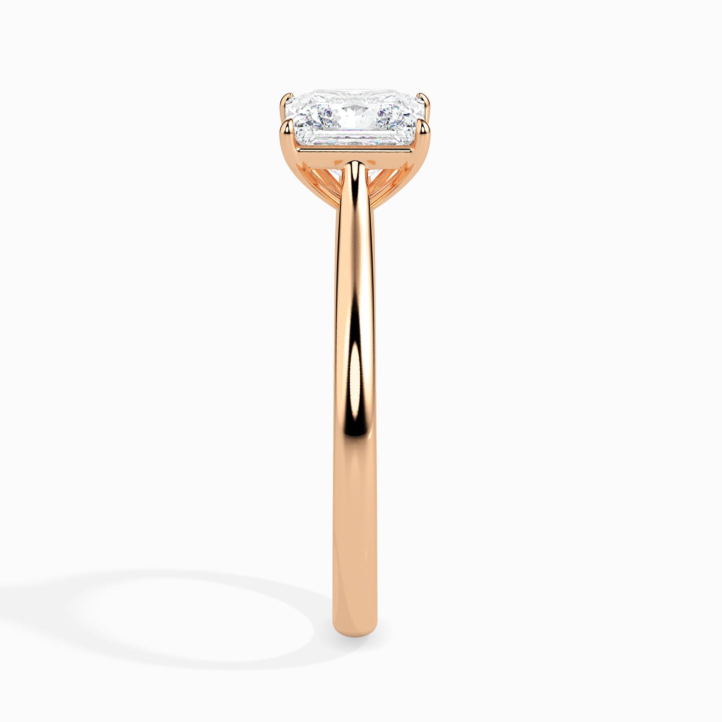 Radiant Cut: 1.04 ct Diamond Ring, 3.4kt Gold Band