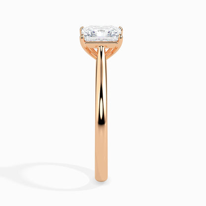 Radiant Cut: 1.04 ct Diamond Ring, 3.4kt Gold Band