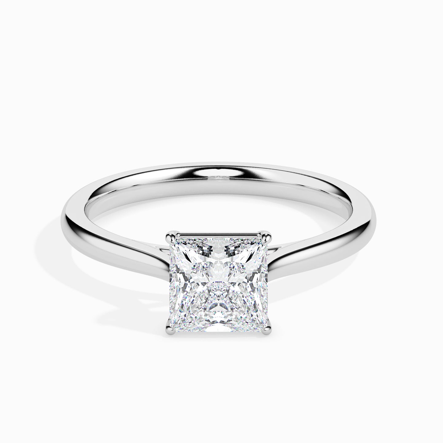 Radiant Cut: 1.04 ct Diamond Ring, 3.4kt Gold Band