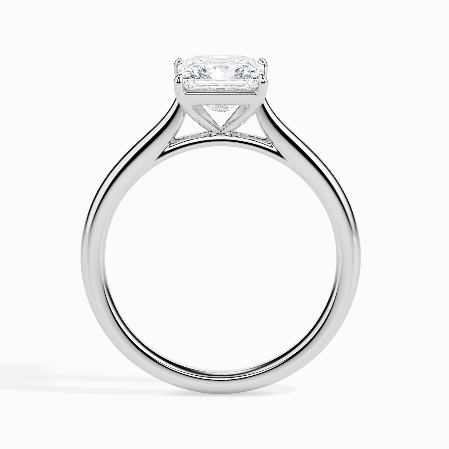 Radiant Cut: 1.04 ct Diamond Ring, 3.4kt Gold Band