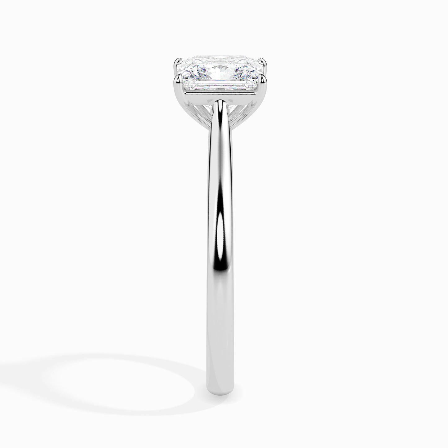Radiant Cut: 1.04 ct Diamond Ring, 3.4kt Gold Band