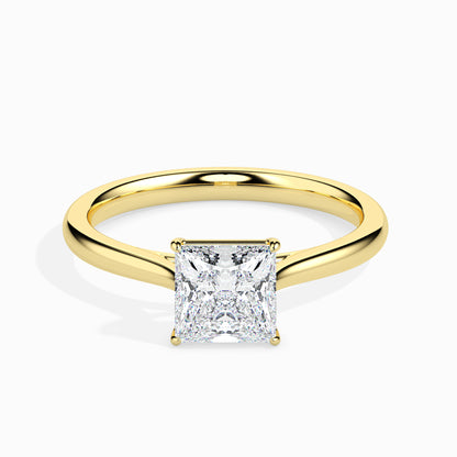 Radiant Cut: 1.04 ct Diamond Ring, 3.4kt Gold Band