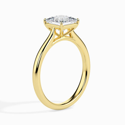 Radiant Cut: 1.04 ct Diamond Ring, 3.4kt Gold Band