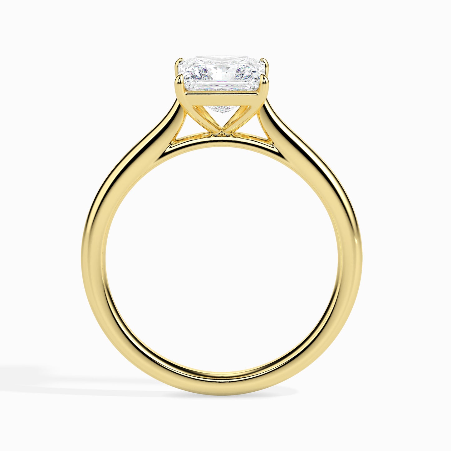 Radiant Cut: 1.04 ct Diamond Ring, 3.4kt Gold Band