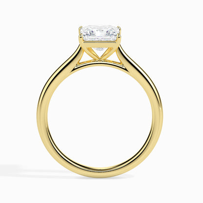 Radiant Cut: 1.04 ct Diamond Ring, 3.4kt Gold Band