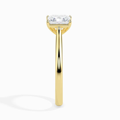 Radiant Cut: 1.04 ct Diamond Ring, 3.4kt Gold Band