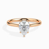 Lab Grown Diamond 1.03 CT Pear Cut Centre Solitaire Ring in 14K Gold, IGI Certified & Customizable