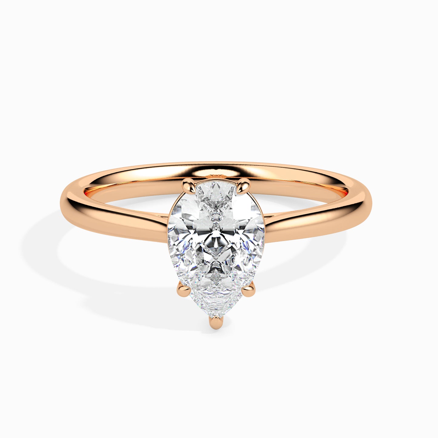 Teardrop Beauty: 1.03 ct Pear-Shaped Diamond, 3.42kt Gold Setting