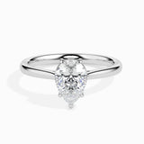 Lab Grown Diamond 1.03 CT Pear Cut Centre Solitaire Ring in 14K Gold, IGI Certified & Customizable