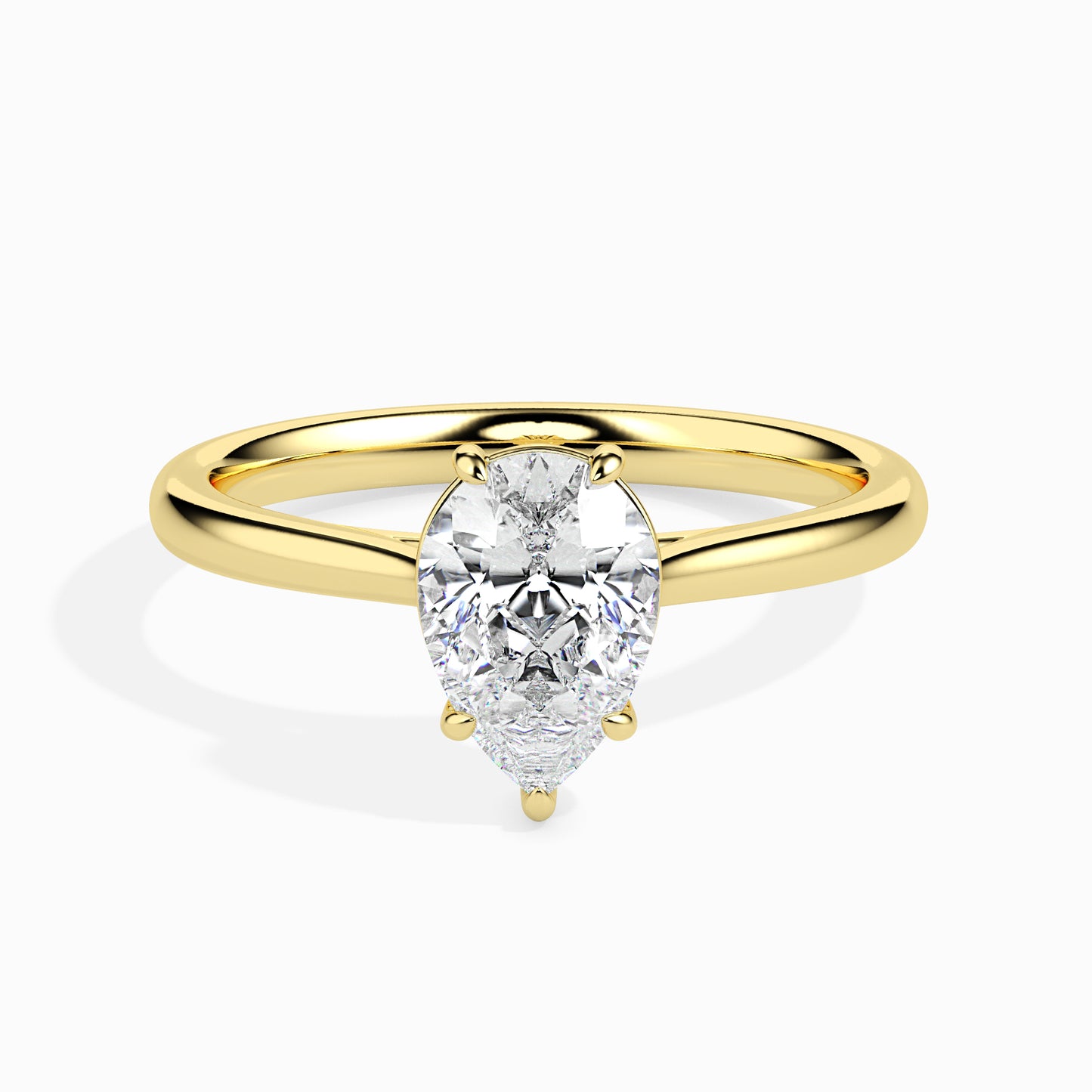 Teardrop Beauty: 1.03 ct Pear-Shaped Diamond, 3.42kt Gold Setting