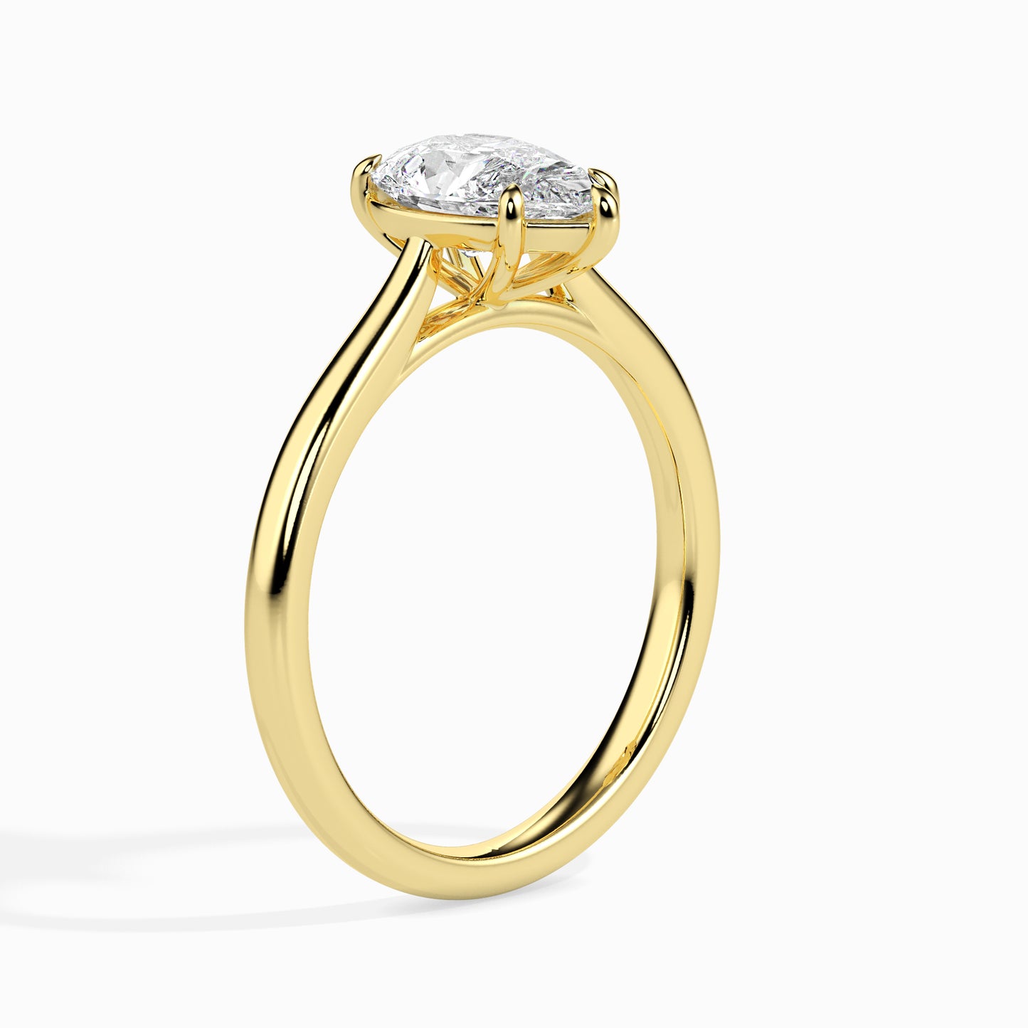 Teardrop Beauty: 1.03 ct Pear-Shaped Diamond, 3.42kt Gold Setting