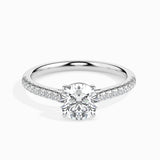Lab Grown Diamond 1.00 CT Centre Solitaire with 0.33 CT Side Diamonds Ring in 14K Gold | IGI Certified & Customizable