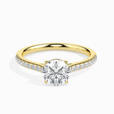 Lab Grown Diamond 1.00 CT Centre Solitaire with 0.33 CT Side Diamonds Ring in 14K Gold | IGI Certified & Customizable