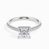 Lab Grown Diamond 1.00 CT Centre Solitaire with 0.22 CT Side Diamonds in 14K Gold | IGI Certified & Customizable