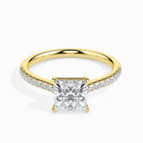Lab Grown Diamond 1.00 CT Centre Solitaire with 0.22 CT Side Diamonds in 14K Gold | IGI Certified & Customizable