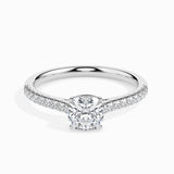 Golden Hues: Lab Grown Diamond 1. CT Center Solitaire 0.22 CT Side Diamonds Ring in 14K Gold -  IGI Certified & Customizable