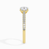 Golden Hues: Lab Grown Diamond 1. CT Center Solitaire 0.22 CT Side Diamonds Ring in 14K Gold -  IGI Certified & Customizable