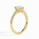 Lab Grown Diamond 1 CT Oval Solitaire Ring with 0.22 CT Side Stones in 14K Gold – IGI Certified & Customizable Fine Jewelry"