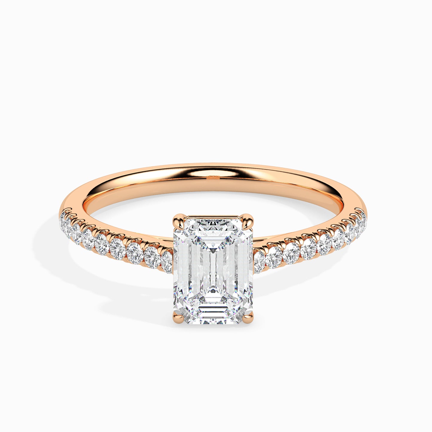 Warm Embrace: 1.31 ct Emerald Diamond Ring in Unique 2.87kt Gold