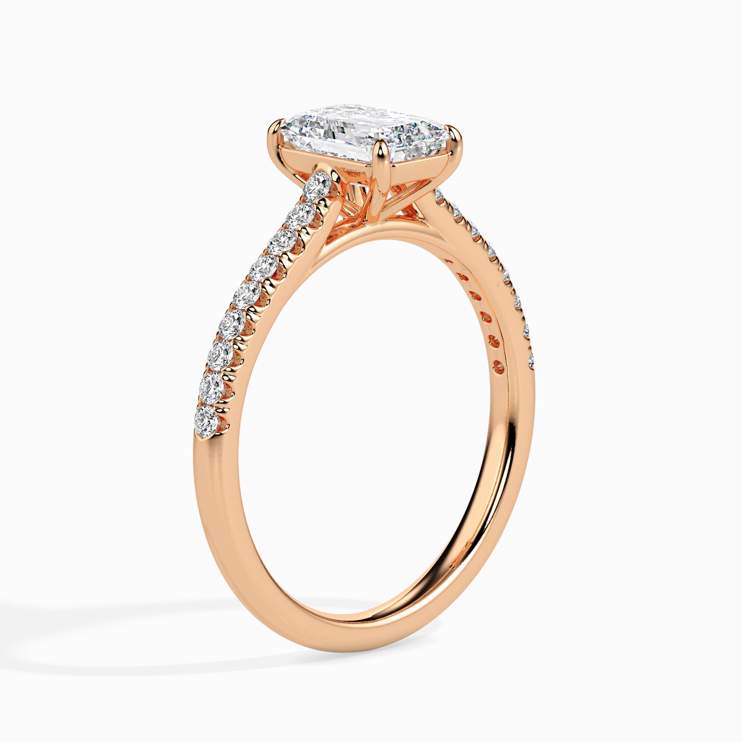 Warm Embrace: 1.31 ct Emerald Diamond Ring in Unique 2.87kt Gold
