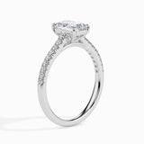 Lab Grown Diamond 1 CT Centre Solitaire Emerald Cut  with 0.22 CT Side Stones in 14K Gold – IGI Certified & Customizable Fine Jewelry