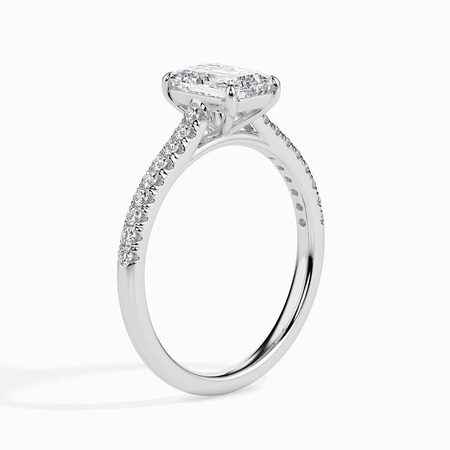 Warm Embrace: 1.31 ct Emerald Diamond Ring in Unique 2.87kt Gold