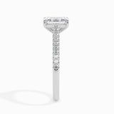 Lab Grown Diamond 1 CT Centre Solitaire Emerald Cut  with 0.22 CT Side Stones in 14K Gold – IGI Certified & Customizable Fine Jewelry