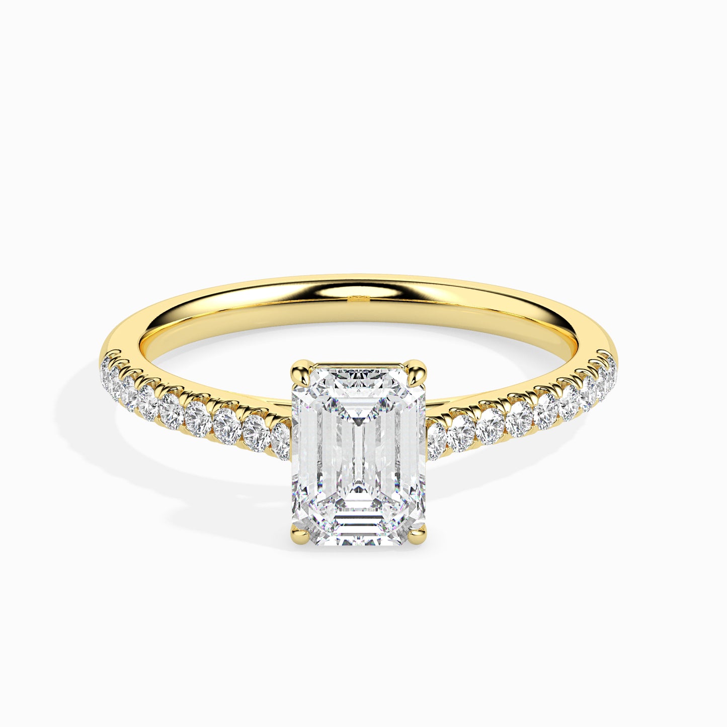 Warm Embrace: 1.31 ct Emerald Diamond Ring in Unique 2.87kt Gold