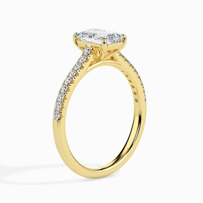 Warm Embrace: 1.31 ct Emerald Diamond Ring in Unique 2.87kt Gold