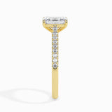 Lab Grown Diamond 1 CT Centre Solitaire Emerald Cut  with 0.22 CT Side Stones in 14K Gold – IGI Certified & Customizable Fine Jewelry