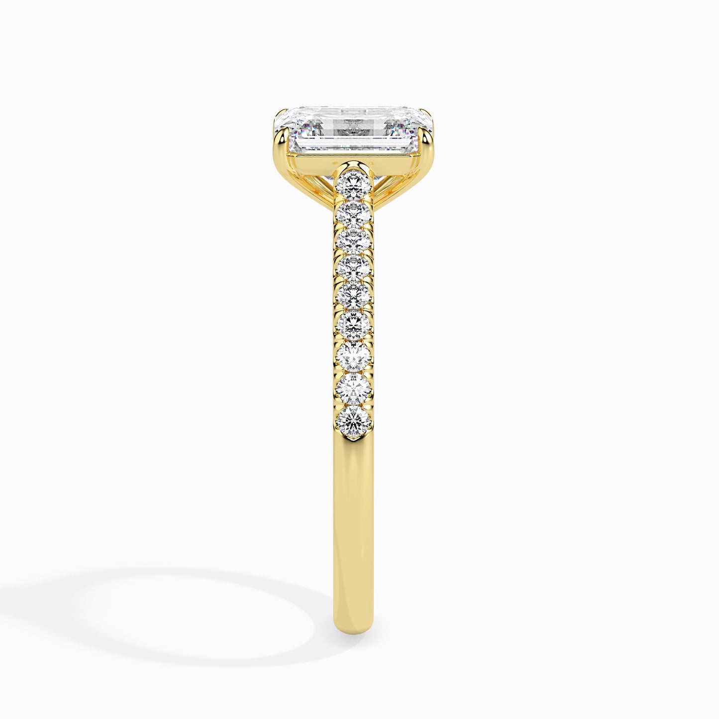 Warm Embrace: 1.31 ct Emerald Diamond Ring in Unique 2.87kt Gold