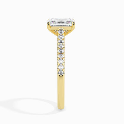 Warm Embrace: 1.31 ct Emerald Diamond Ring in Unique 2.87kt Gold