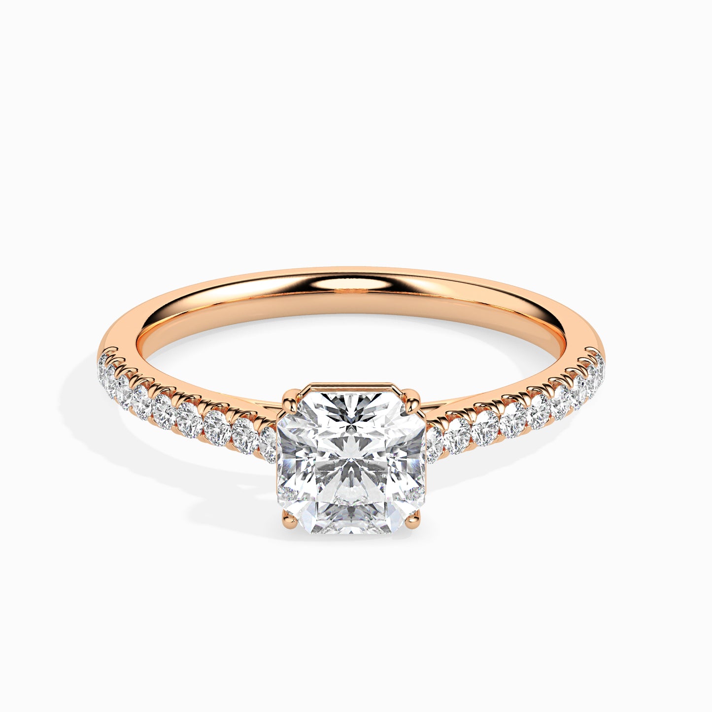 Radiant Cut: 1.28 ct Diamond Ring, 2.85kt Gold Band