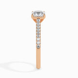 Lab Grown Diamond 1 CT Centre Solitaire Radiant Cut with 0.25 CT Side Stones in 14K Gold – IGI Certified & Customizable Fine Jewelry