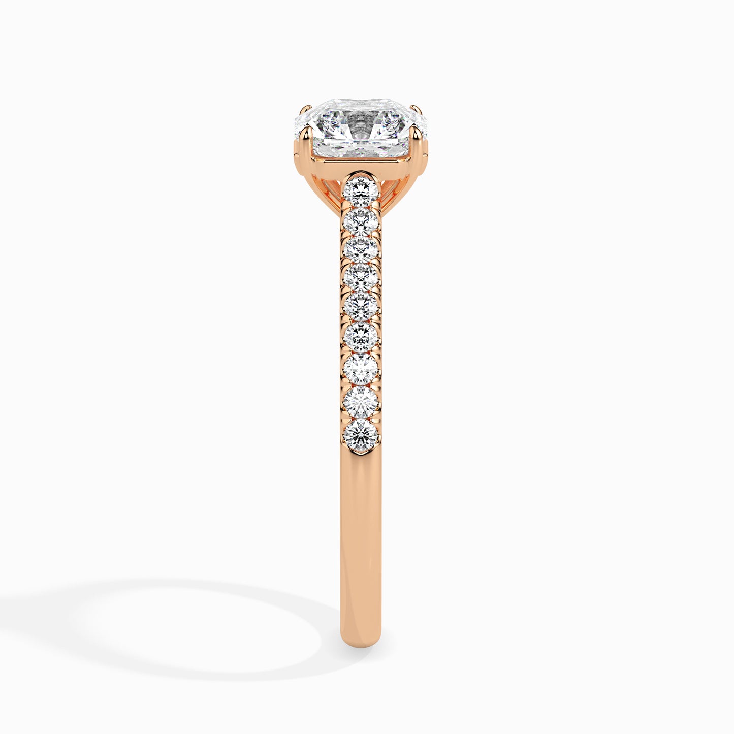 Radiant Cut: 1.28 ct Diamond Ring, 2.85kt Gold Band