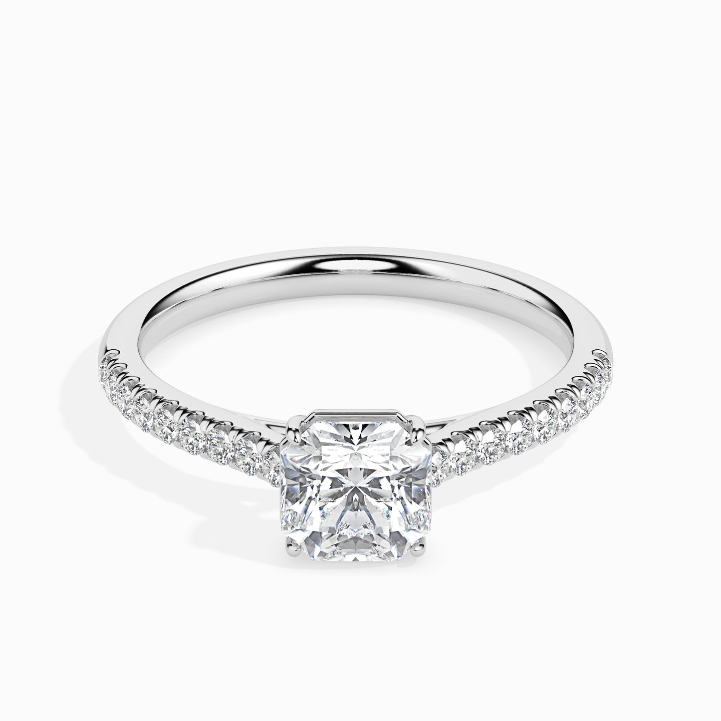 Radiant Cut: 1.28 ct Diamond Ring, 2.85kt Gold Band
