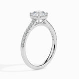 Lab Grown Diamond 1 CT Centre Solitaire Radiant Cut with 0.25 CT Side Stones in 14K Gold – IGI Certified & Customizable Fine Jewelry