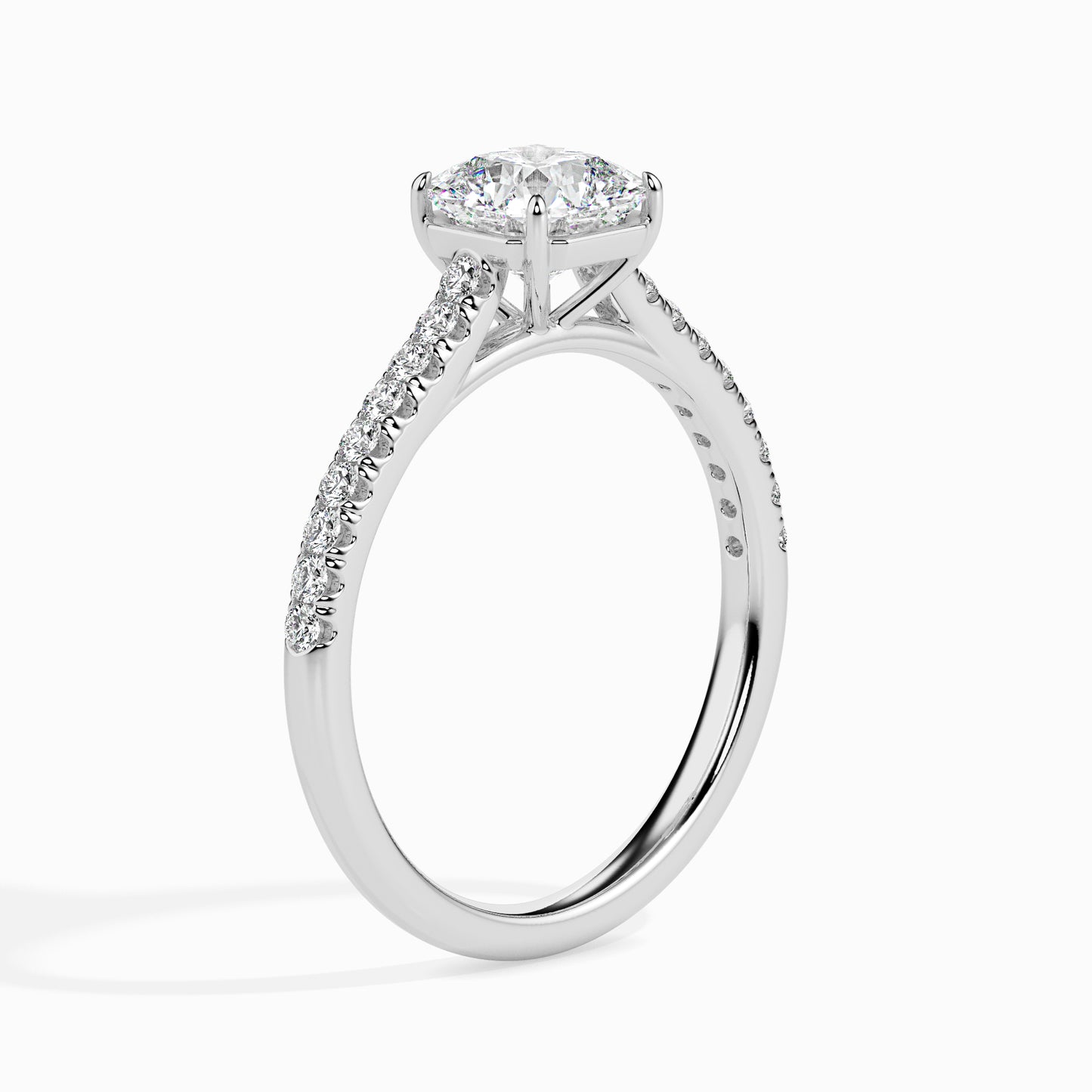 Radiant Cut: 1.28 ct Diamond Ring, 2.85kt Gold Band