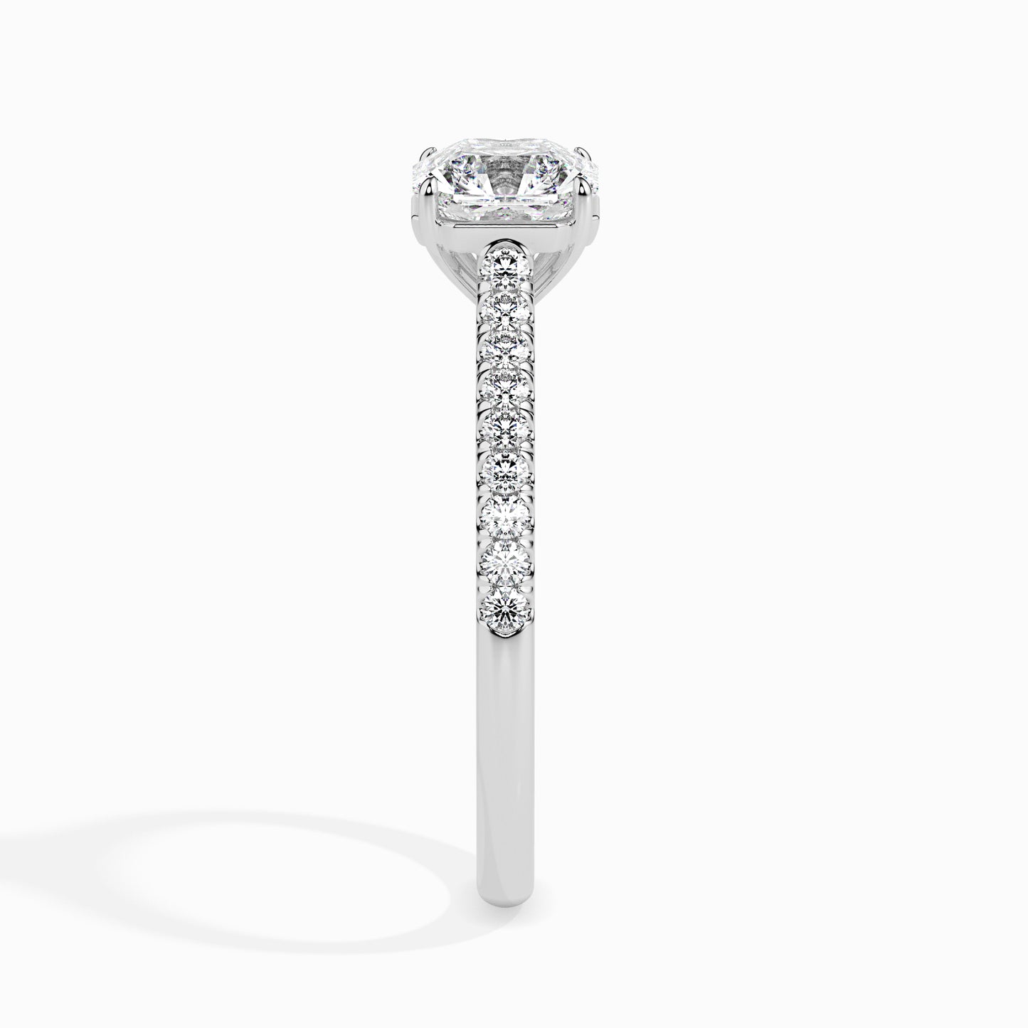 Radiant Cut: 1.28 ct Diamond Ring, 2.85kt Gold Band