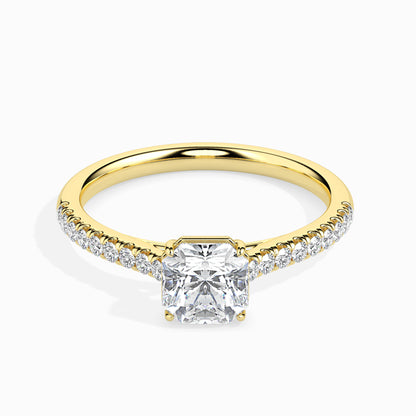 Radiant Cut: 1.28 ct Diamond Ring, 2.85kt Gold Band