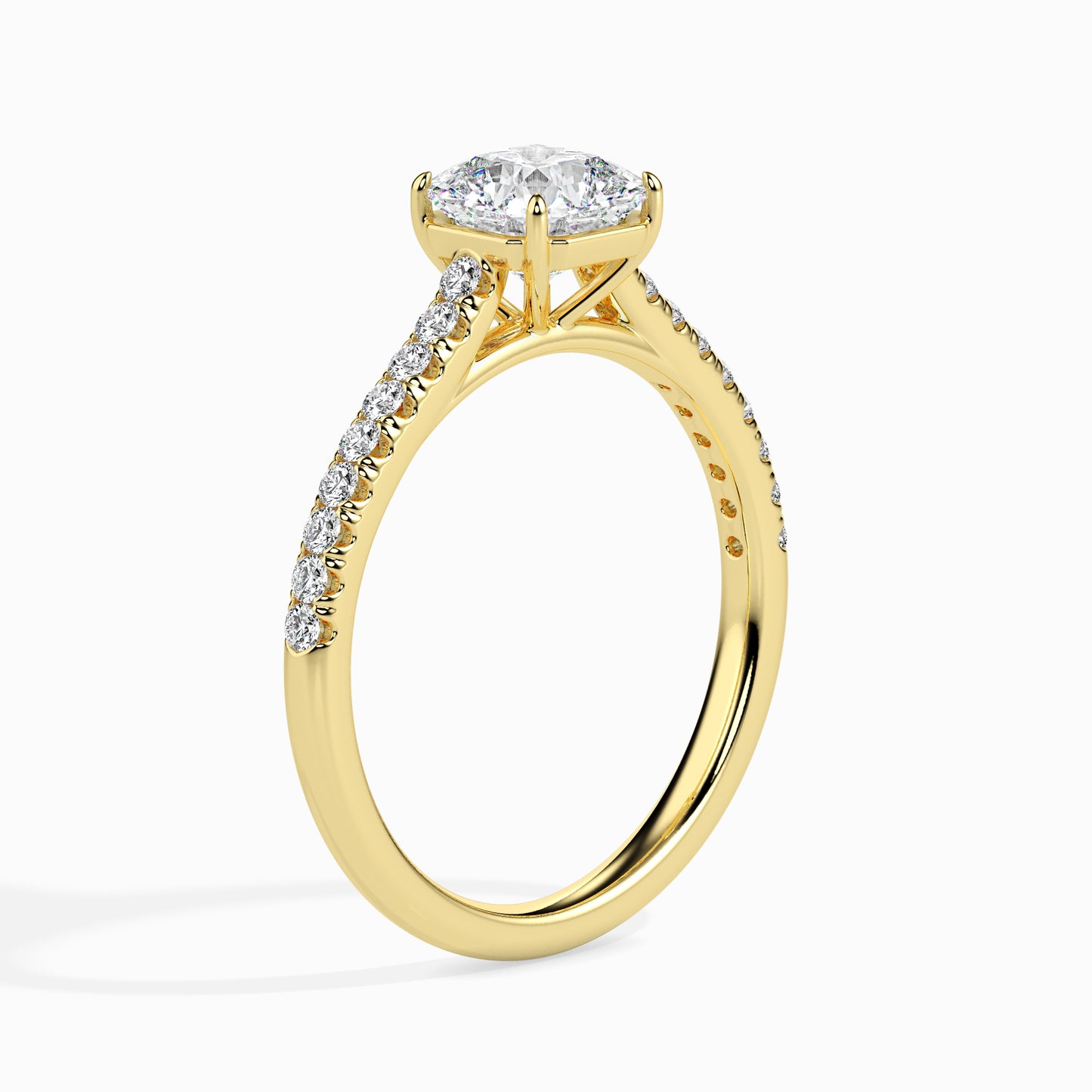 Radiant Cut: 1.28 ct Diamond Ring, 2.85kt Gold Band