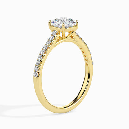 Radiant Cut: 1.28 ct Diamond Ring, 2.85kt Gold Band