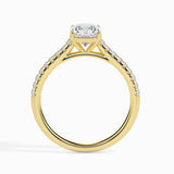 Lab Grown Diamond 1 CT Centre Solitaire Radiant Cut with 0.25 CT Side Stones in 14K Gold – IGI Certified & Customizable Fine Jewelry